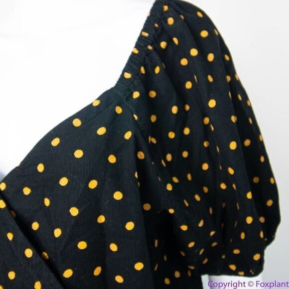 NEW Madewell Corduroy Puff-Sleeve Wrap Top in Oval Dot, S - Picture 6 of 16